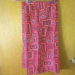 Rogers Small Red, Black & White Floral Cotton Skirt